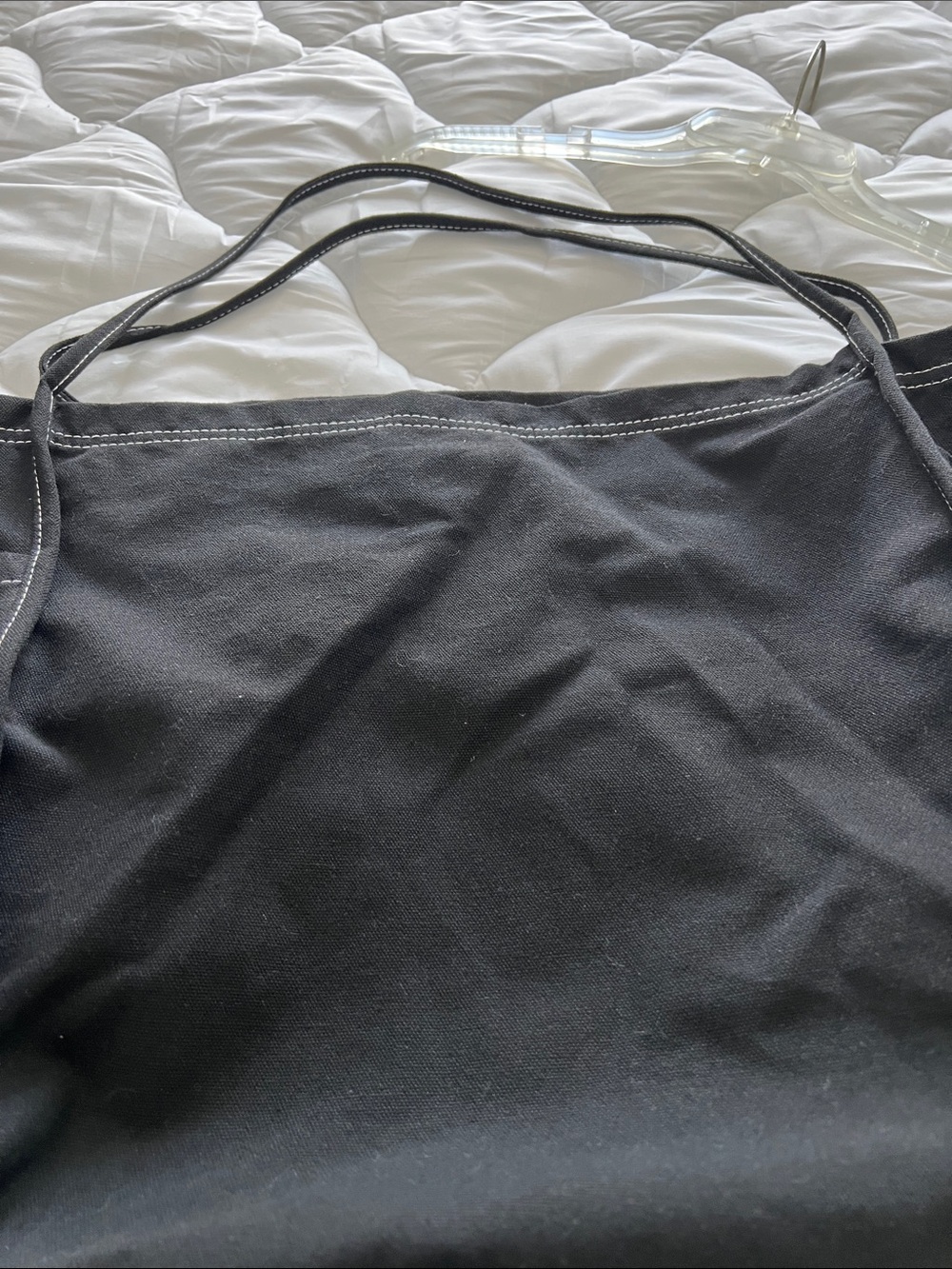 Black Canvas Shoulder Bag - Minimal Tote